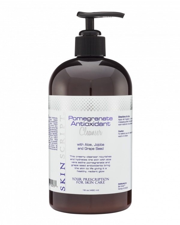 A bottle of skin science pomegranate antioxidant cleanser.